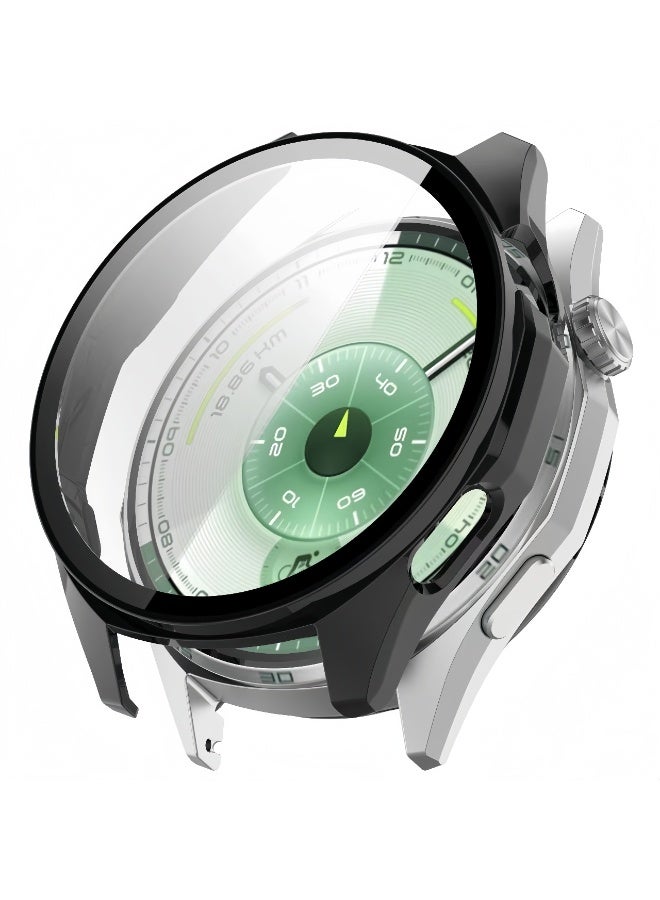 ChicVibe Case for Huawei Watch GT 6 46mm Smart Watch, PC Shell+Tempered Glass Integrated Design,Anti Fall and Scratch Resistant, High-Definition and Transparent, Huawei Watch GT 6 46mm cover, Black - Image 1