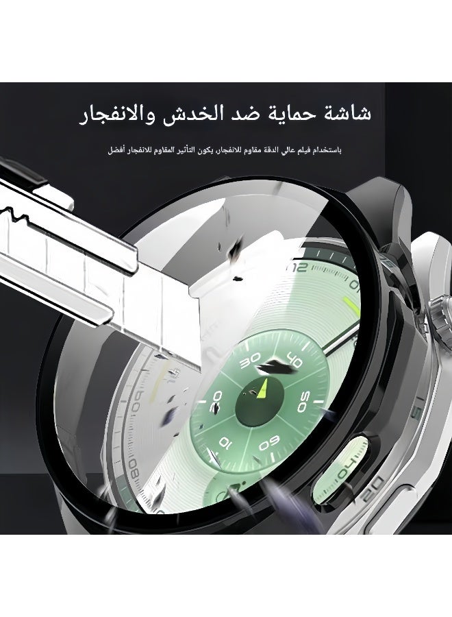 ChicVibe Case for Huawei Watch GT 6 46mm Smart Watch, PC Shell+Tempered Glass Integrated Design,Anti Fall and Scratch Resistant, High-Definition and Transparent, Huawei Watch GT 6 46mm cover, Black - Image 4