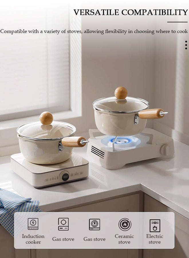 DUNISO Saucepan with Lid, Small Cooking Pot with Pour Spout, Non Stick Sauce Pan, Nonstick Milk Pan for Induction, Gas and Electric Hobs, Perfect for Cooking Gravies, Pasta, Vegetable and More - Image 3