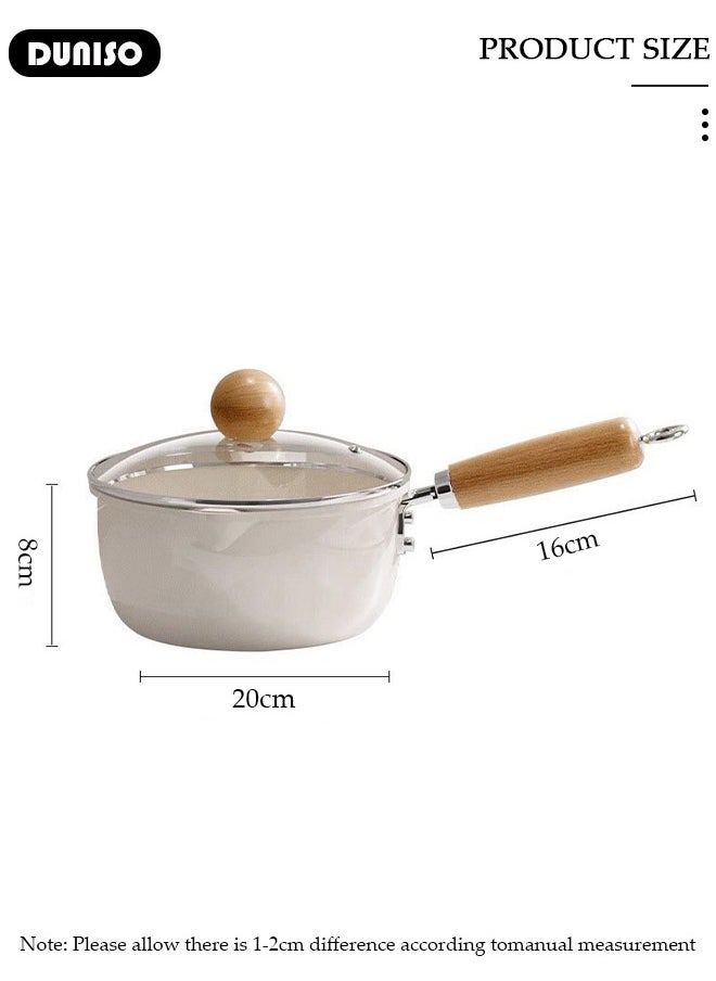 DUNISO Saucepan with Lid, Small Cooking Pot with Pour Spout, Non Stick Sauce Pan, Nonstick Milk Pan for Induction, Gas and Electric Hobs, Perfect for Cooking Gravies, Pasta, Vegetable and More  - Image 4