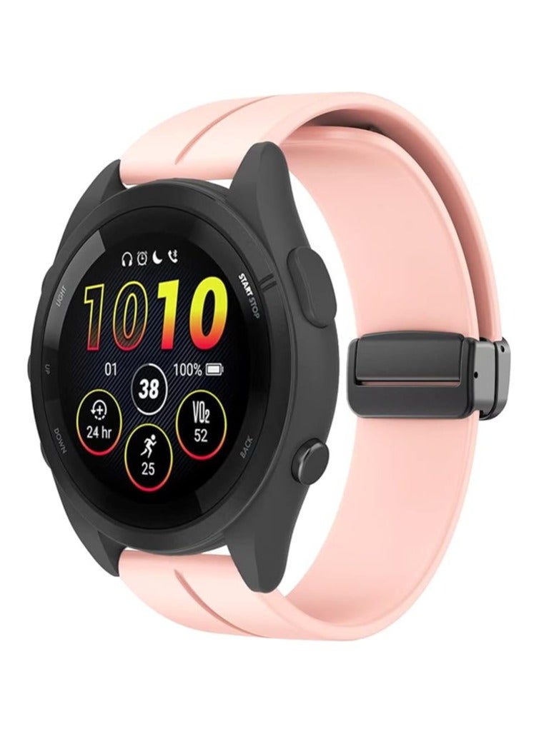 Strap Silicone Magnetic Clasp 20MM Band For Samsung Gear Sport/Watch 4/5/6/Watch 5 Pro/S2 classic/active 2 40mm 44mm/Amazfit GTS 3/4/4 Mini/Bip 3/GTS 2 mini/GTS 2e/Bip (Pink Sand) - Image 2