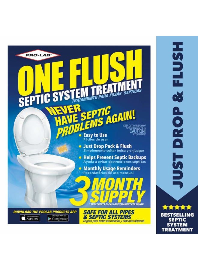 PROLAB PRO-LAB ONE FLUSH - Septic Tank Treatment Packets, 3-Month Supply of Easy-Flush Bacteria & Enzyme Packets - Proactive Prevention for Sewage Backups, Made in the USA - Image 2