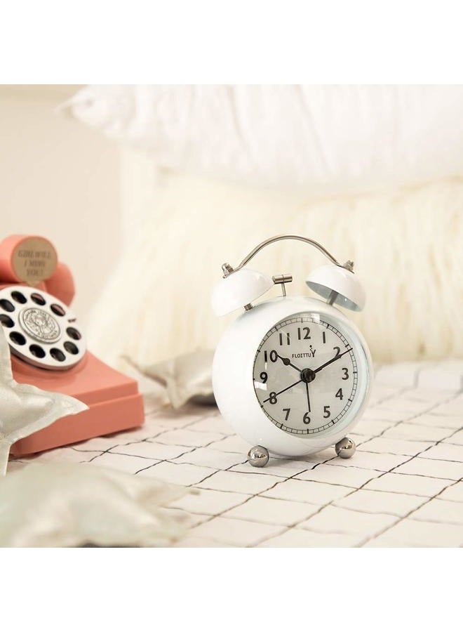 FLOITTUY (Loud Alarm Clock for Deep Sleepers) 3.5'' Twin Bell Alarm Clock with Backlight for Bedroom,No-Ticking,Cute(Pink) - Image 4