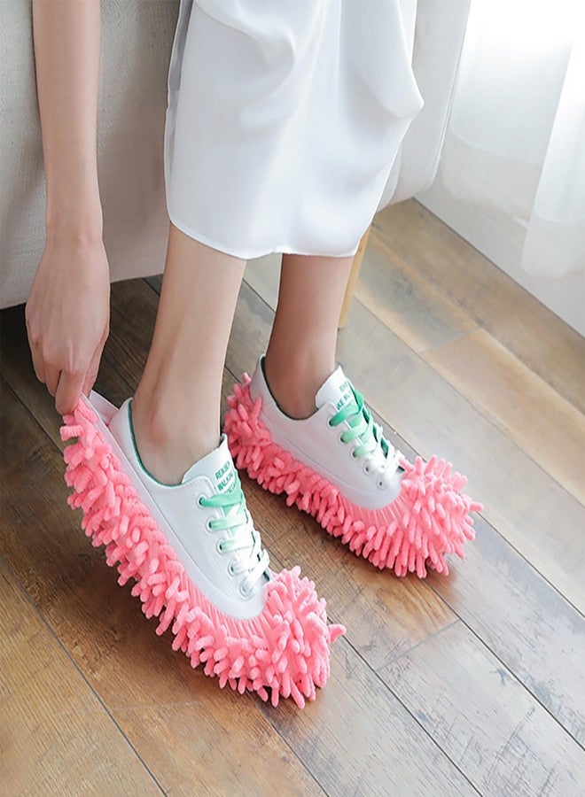 acdiac 6 Pairs (12 Pieces) Dust Mop Slippers Shoe Cover Multi-Function Soft Washable Reusable Floor Cleaning Shoe Cover House Kitchen Office Cleaning Tools (Blue) - Image 4