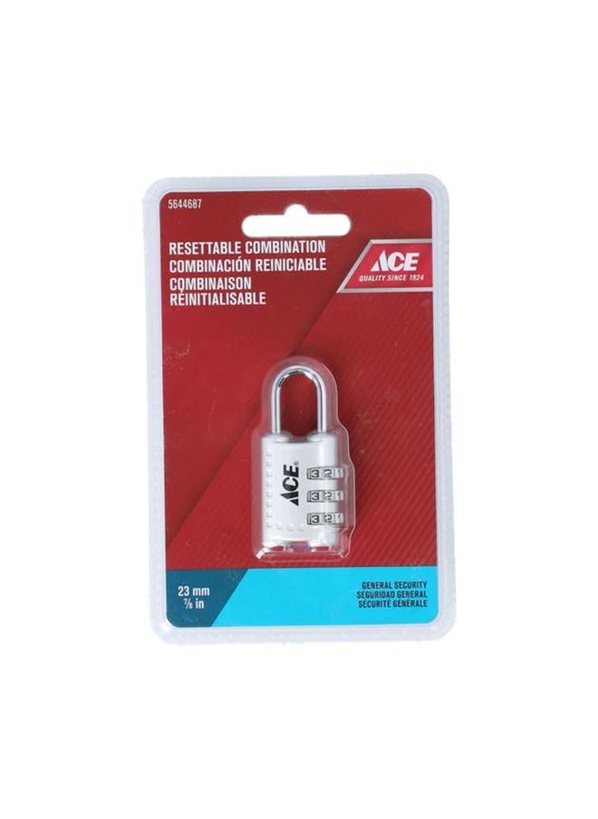 ACE Resettable Combination Padlock Silver 23mm 
