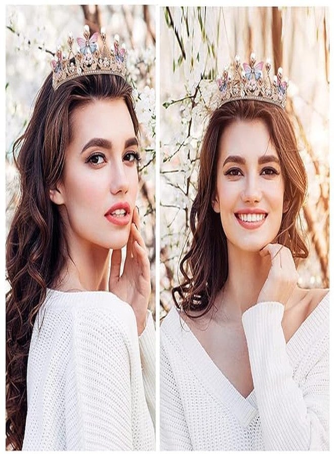 FEBLICH Crystal Tiara And Crown For Women Stylish Headband Crown Girls Princess Dress And Accessories For Girls Kids Queen Princess Wedding Bridal Birthday Gift Hair Accessories (Rose Gold) - Image 5