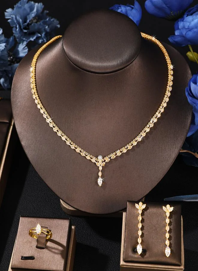 Take Two Take Two Embellished Necklace, Bracelet, Ring and Earrings Jewelry Set