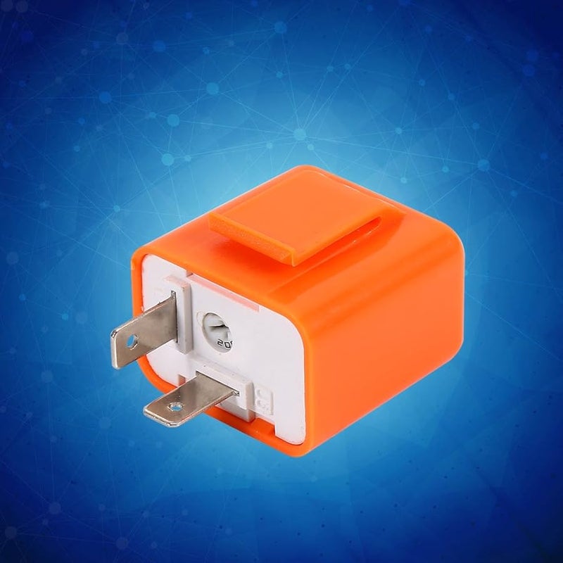 Orange Universal 12V 2 Pin LED Turn Signal Flasher Relay For Most Motorcycles - Image 2
