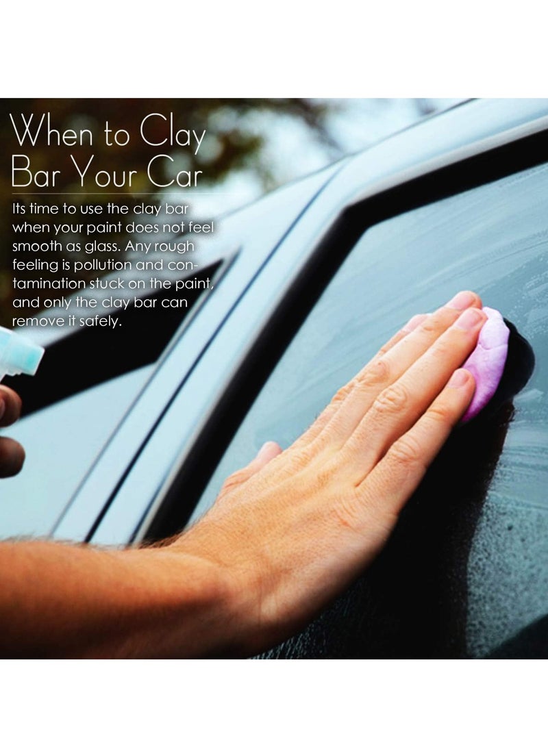 ROKKES Clay Bar Car Detailing Clay Clay Bars Magic Clay Bar Kit Premium 4 Block each 100g Mild Grade Auto Clay Bar with Washing and Adsorption Capacity for Glass Vehicles and Much More Cleaning Towel Included - Image 5