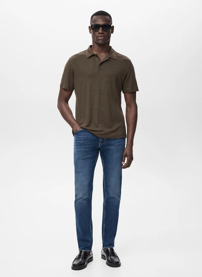 Mango Man Jan slim-fit faded dark-wash jeans