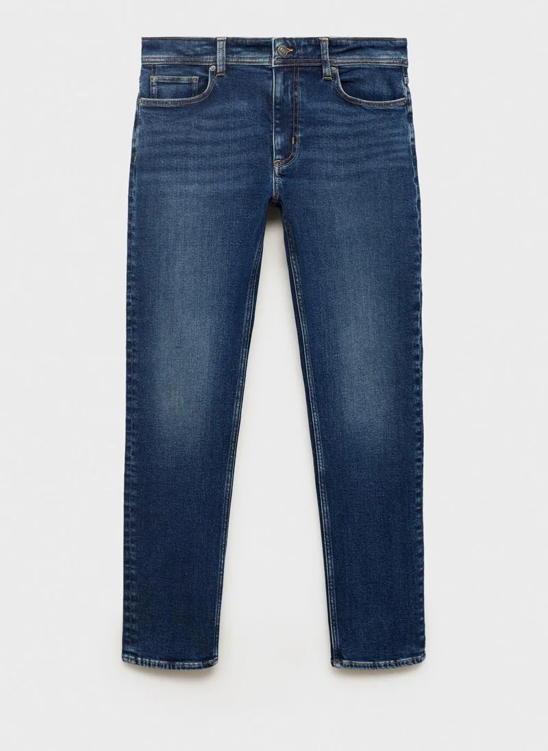 Mango Man Jan slim-fit faded dark-wash jeans