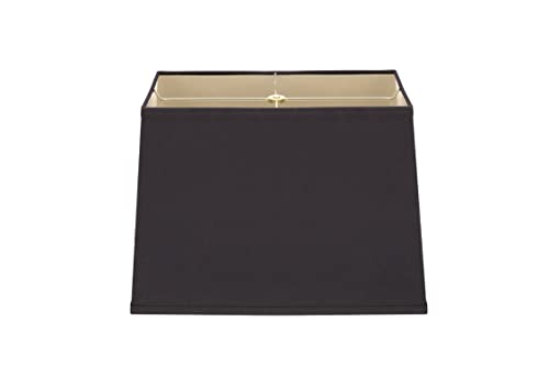 Aspen Creative 36081 Transitional Rectangle Hardback Shaped Spider Construction Lamp Shade in Black, 14" + 8" Wide (12" + 6") x (14" + 8") x 10" - Image 4