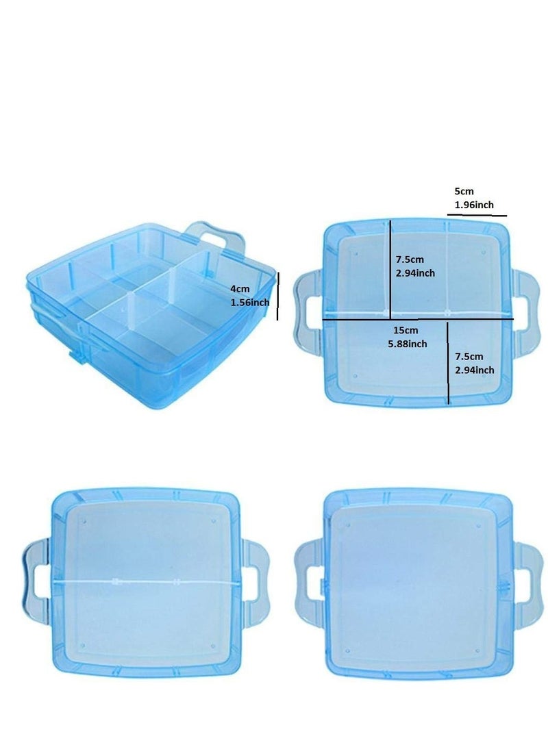 SYOSI 3 Tier Stackable Storage Container Box with 30 Compartments, Plastic Storage Box for Toys Arts and Crafts,Fuse Beads, Washi Tapes - Image 4