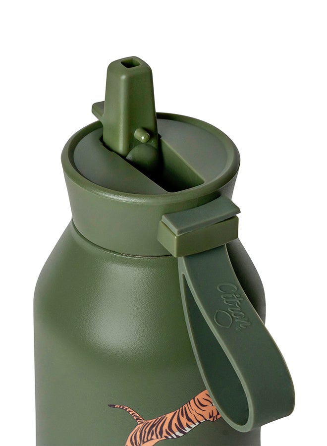 سترون زجاجة مياه ستانلس ستيل  مل بطبعة نمر معزولة وصديقة للبيئة - Image 5