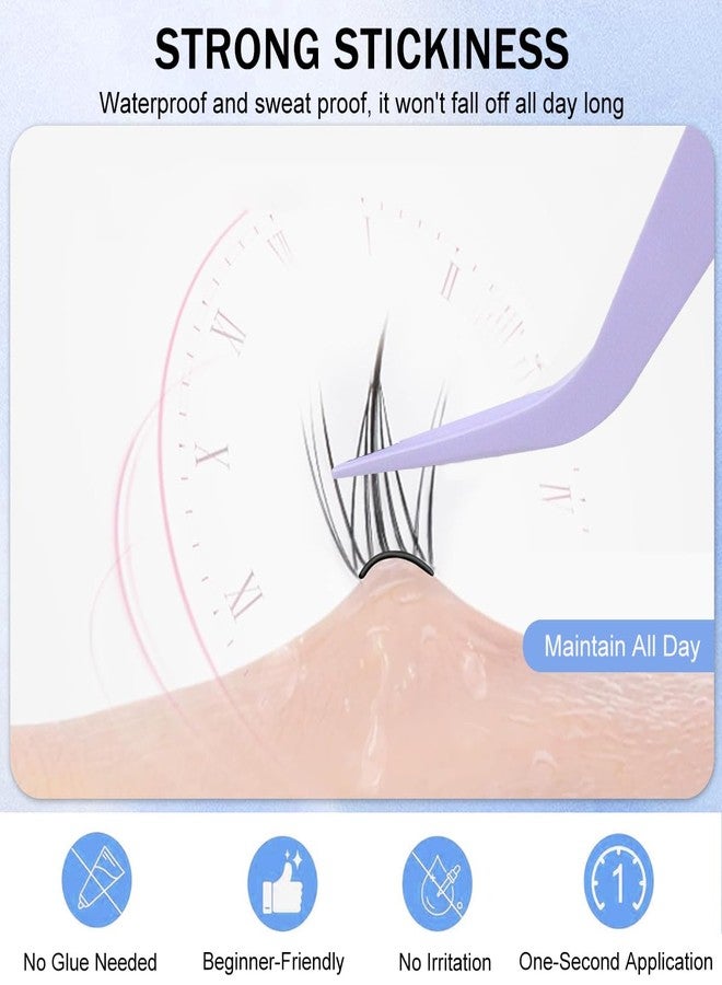 MAYCREATE® 120Pcs Pre-glued False Eyelashes Kit with Tweezer, Cluster Fluffy Lashes 10/11mm, Natural or Party Look DIY Lash Extensions Kit - Image 4