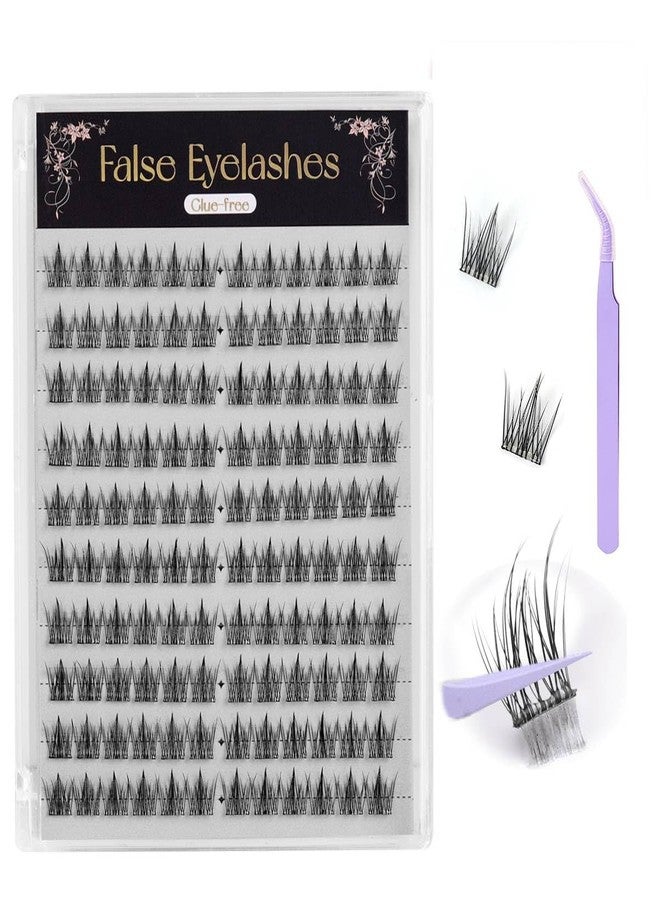 MAYCREATE® 120Pcs Pre-glued False Eyelashes Kit with Tweezer, Cluster Fluffy Lashes 10/11mm, Natural or Party Look DIY Lash Extensions Kit - Image 1