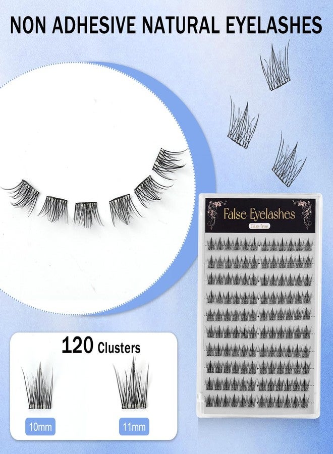 MAYCREATE® 120Pcs Pre-glued False Eyelashes Kit with Tweezer, Cluster Fluffy Lashes 10/11mm, Natural or Party Look DIY Lash Extensions Kit - Image 2