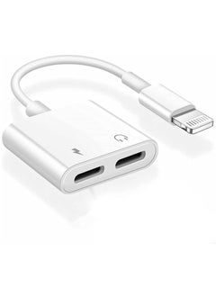 iPhone Headphones Adapter Splitter 2 in 1 Dual Lightning Charger Cable Aux Audio Adapter Converter for iPhone 14/13/12/11/XS/XR/X/8/7/6/iPad Support Calling+Charging+Music Control
