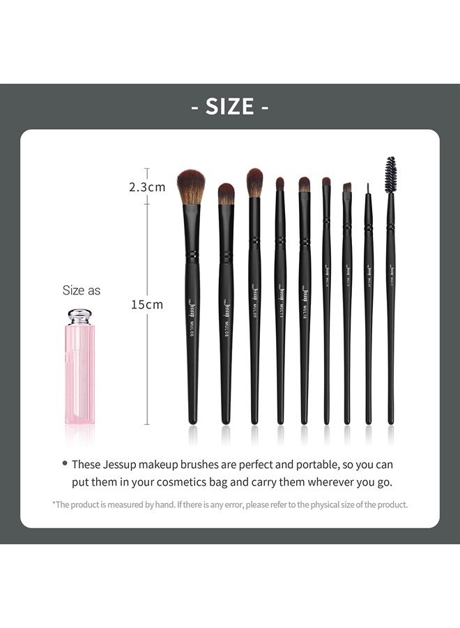 Jessup Eye Brushes Set, Vegan Makeup Brushes with Concealer Powder Eyeshadow Blending Eyeliner Spoolie Brush, 16pcs Premium Synthetic Black Cosmetic Brush T272 - Image 4