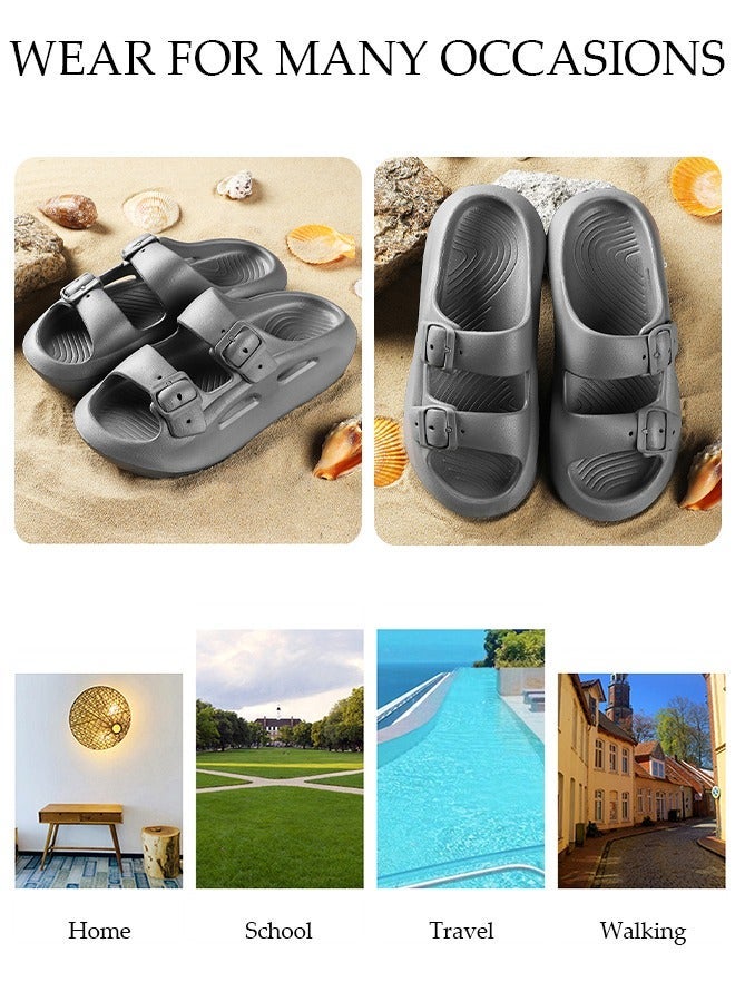DUNISO Men's slippers Summer Sandals Lightweight Slide Sandal with Non-slip Soles Thick Sole Beach Slipper Breathable Slip-on Sandal House Flat Slipper for Indoor and Outdoor - Image 5