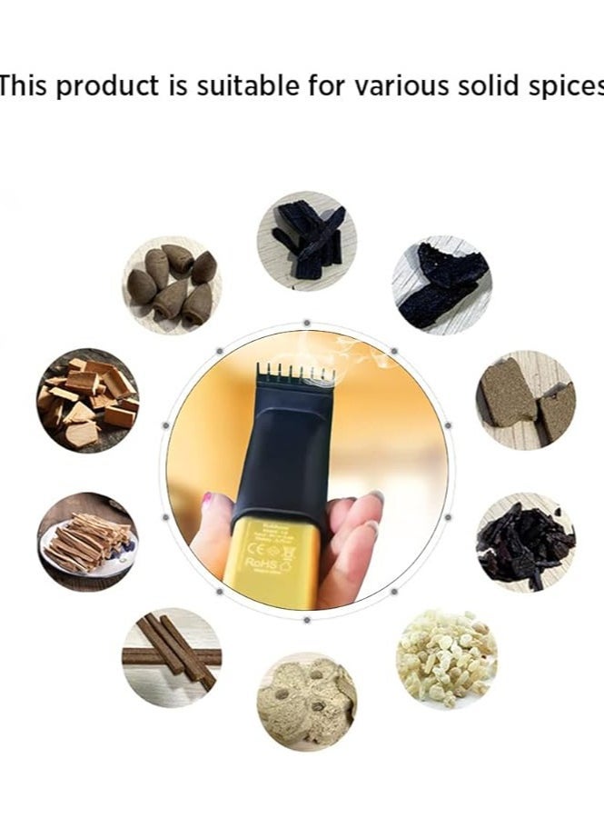 ELTRAZONE Rechargeable Electric Bakhoor Burner (Gold) with USB Power – Portable Oud Incense Burner for Home, Office, and Car – Elegant Gold Design with Safe Heating for Traditional Fragrance – Ideal for Travel, Ramadan, and Daily Aromatherapy Use - Image 2