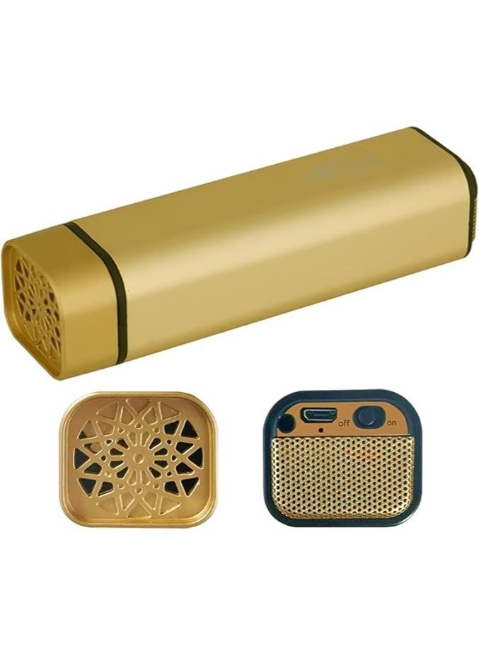 ELTRAZONE Rechargeable Electric Bakhoor Burner (Gold) with USB Power – Portable Oud Incense Burner for Home, Office, and Car – Elegant Gold Design with Safe Heating for Traditional Fragrance – Ideal for Travel, Ramadan, and Daily Aromatherapy Use - Image 1