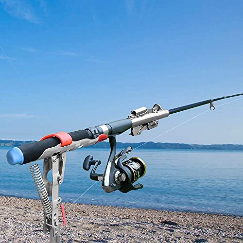 LBW Automatic Spring Fishing Rod Holder for Ground Bank Fishing Pole Holder Hook Setter Adjustable High Sensitivity Stainless Steel Spring Loaded Rod Holder for Fishing 1 Pack - Image 5