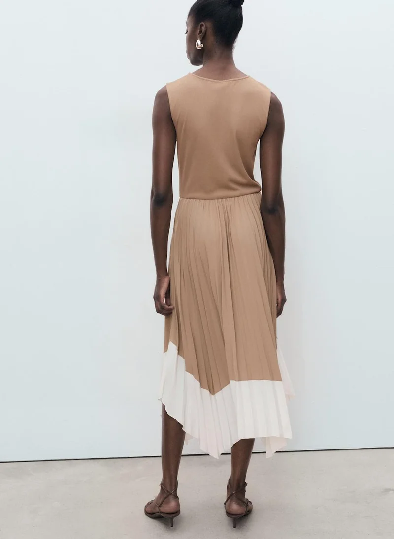 MANGO Combined Pleated Dress