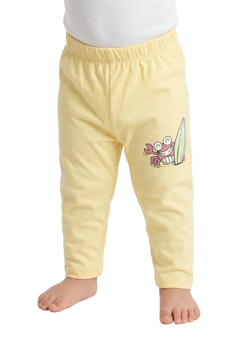 AIKO Infant Girls Soft Cotton Interlock Printed Pants – Sunny Crab Design