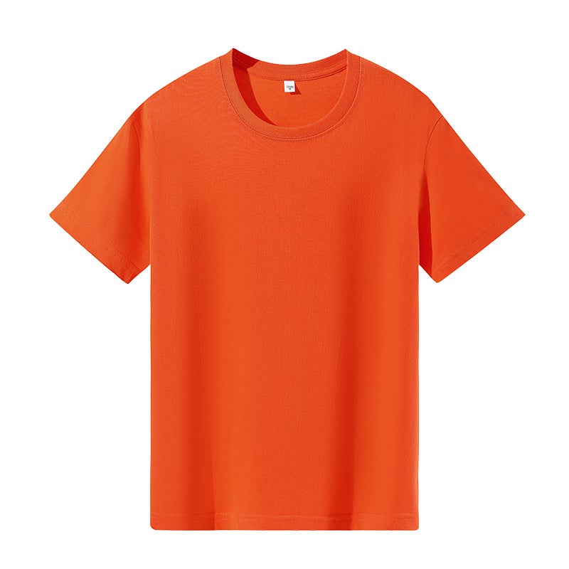 Summer New Style 100 Cotton Round Neck Short-Sleeved T-Shirt for Men and Women, Work Clothes, Team Class Uniforms, Printed Logo Tops Orange