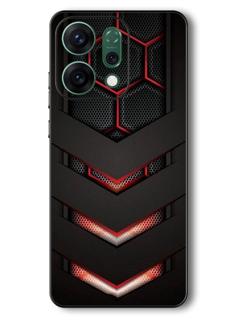 Theodor Case Compatible with Oppo Reno 14 6.59 Inch Protection Shockproof Bumper Cover red & black - Image 1