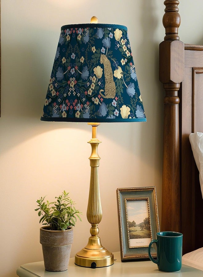 ReWallpaper ورق حائط ReWallpaper أزرق داكن بنقشة جلد الفهد، قابل للإزالة واللصق، مطبوع عليه رسومات نباتية عتيقة، مطبوع عليه رسومات حيوانات الغابة والفهد، ورق لاصق ذاتي اللصق، مناسب للخزائن والأرفف وغرف النوم وديكورات السلالم، مقاس 15.8 بوصة × 10 أقدام - Image 2