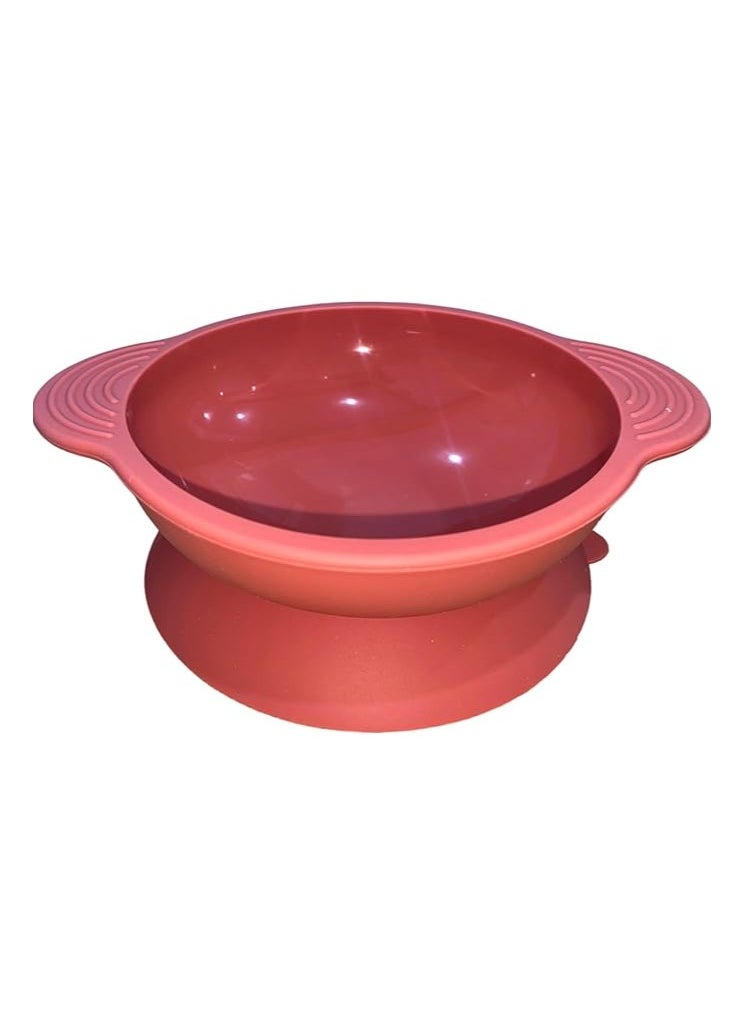 Generic Baby Silicone Bowls with Suction Base for Babies Kids BPA Free Microwave And Dishwasher Safe Heat up to 230 Degrees (red)  - Image 1