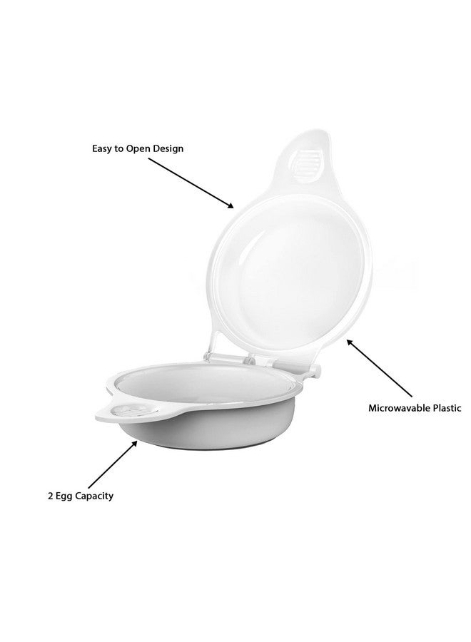 Chef Buddy Microwave Maker, a Healthy Breakfast Utensil Kitchen Essentials, Easy to Make-Holds Up to Two Eggs and Cooks in 45 Seconds, White - Image 4