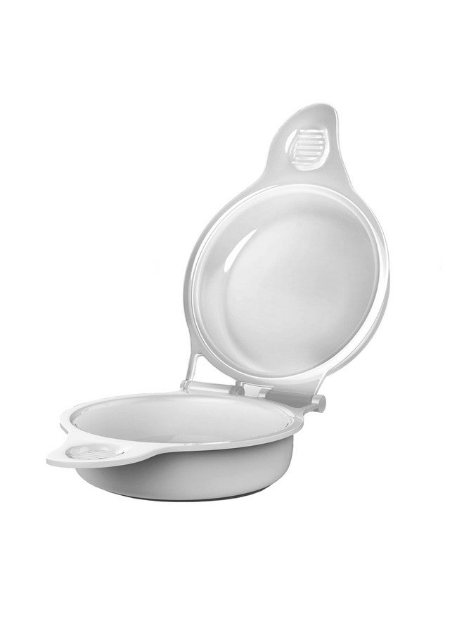 Chef Buddy Microwave Maker, a Healthy Breakfast Utensil Kitchen Essentials, Easy to Make-Holds Up to Two Eggs and Cooks in 45 Seconds, White - Image 1