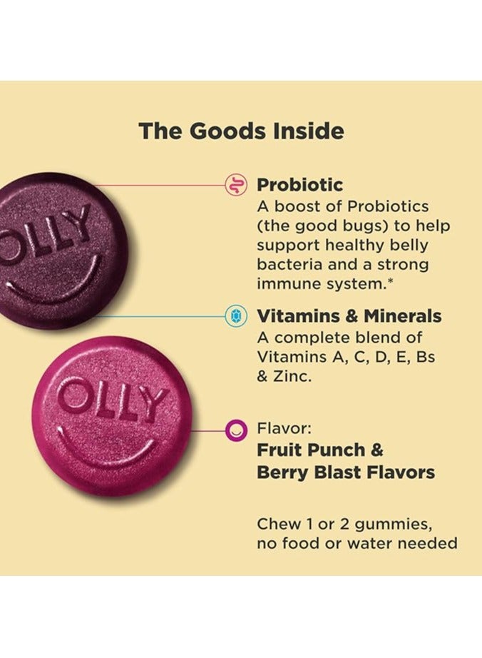 OLLY Kids Multi Probiotic Vitamins Dietary Supplement 70 Gummies