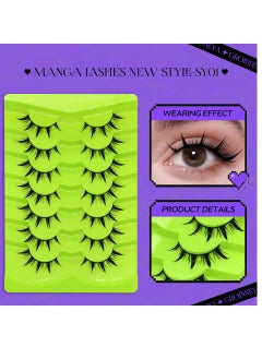 Generic Manga Eyelashes, Natural Looking False Eyelashes, 3D Fluffy Eyelashes, Asian Japanese Korean Cosplay Band, Looks Like Individual Set, Reusable Eyelashes  - Image 2
