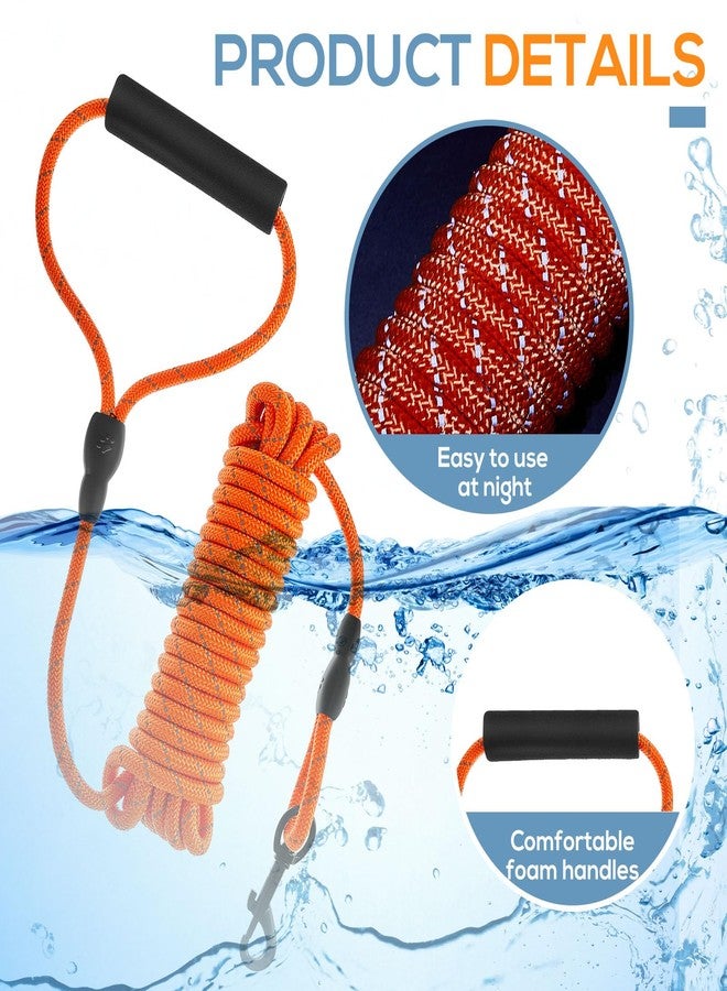Ribbonlic 2 Pack Floating Dog Leash for Swimming 32.8ft Long Dog Training Leash Reflective Rope with Soft Padded Handle & Swivel Hook Heavy Duty Waterproof Lead for Small Medium Large Dogs - Image 3