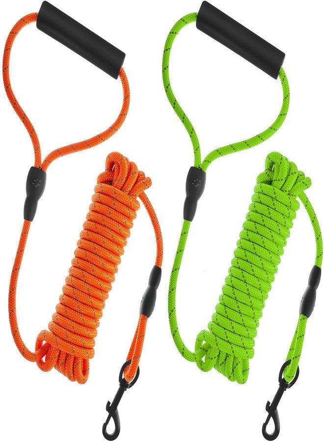 Ribbonlic 2 Pack Floating Dog Leash for Swimming 32.8ft Long Dog Training Leash Reflective Rope with Soft Padded Handle & Swivel Hook Heavy Duty Waterproof Lead for Small Medium Large Dogs - Image 1