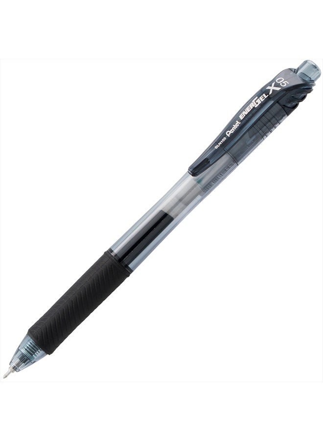 Pentel قلم جل سائل قابل للسحب من EnerGel-X، 0.5 مم، خط رفيع، طرف إبرة، حبر أسود، عبوة من 4 قطع (BLN105BP4A) - Image 2