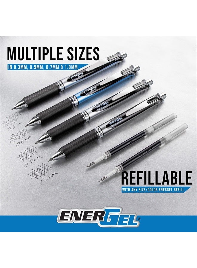 Pentel قلم جل سائل قابل للسحب من EnerGel-X، 0.5 مم، خط رفيع، طرف إبرة، حبر أسود، عبوة من 4 قطع (BLN105BP4A) - Image 5
