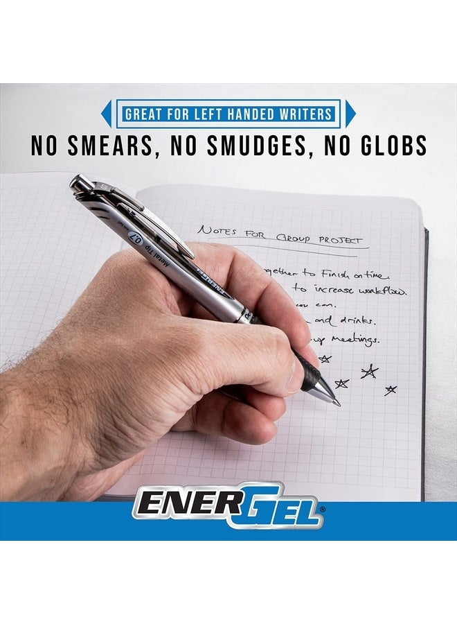 Pentel قلم جل سائل قابل للسحب من EnerGel-X، 0.5 مم، خط رفيع، طرف إبرة، حبر أسود، عبوة من 4 قطع (BLN105BP4A) - Image 3