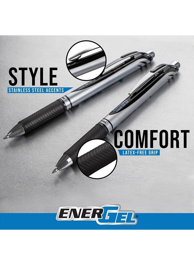 Pentel قلم جل سائل قابل للسحب من EnerGel-X، 0.5 مم، خط رفيع، طرف إبرة، حبر أسود، عبوة من 4 قطع (BLN105BP4A) - Image 4