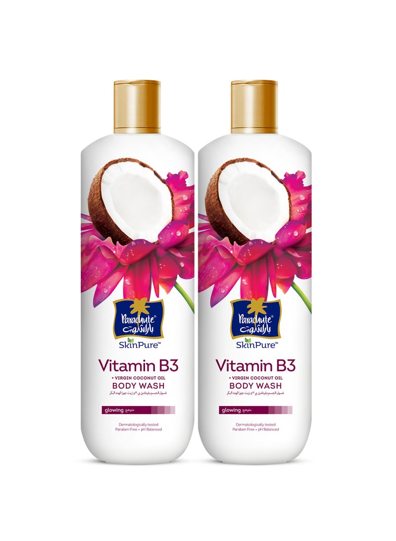 Parachute Skin Pure Body Wash Vitamin B3 Niacinamide Twin Pack