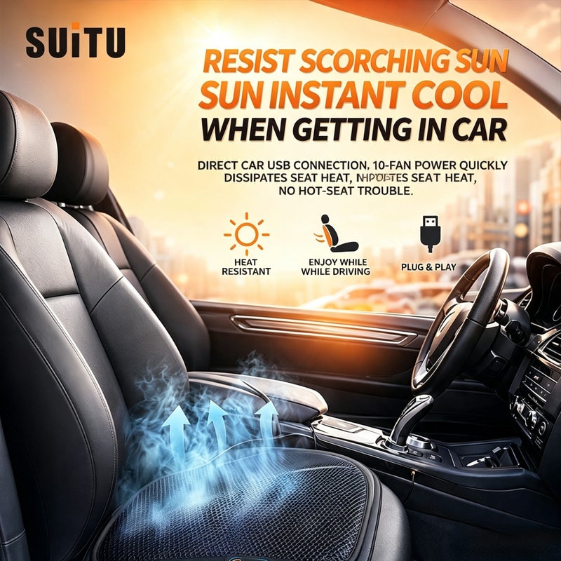 Suitour Summer Car Ventilation Cushion with USB Fan - Image 4