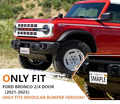 GZSH License Plate Frame Compatible with Ford Bronco 2025 2024 2023 2022 2021 24Door Easy to Installno Drilling Required Bronco License Plate Bracket Holder fit for HeavyDuty Modular Bumper - Image 3