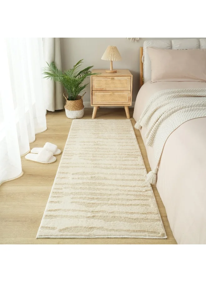 هوم بوكس Zara Donel Jacquard Rabbit Fur Rug - 60x150 cm