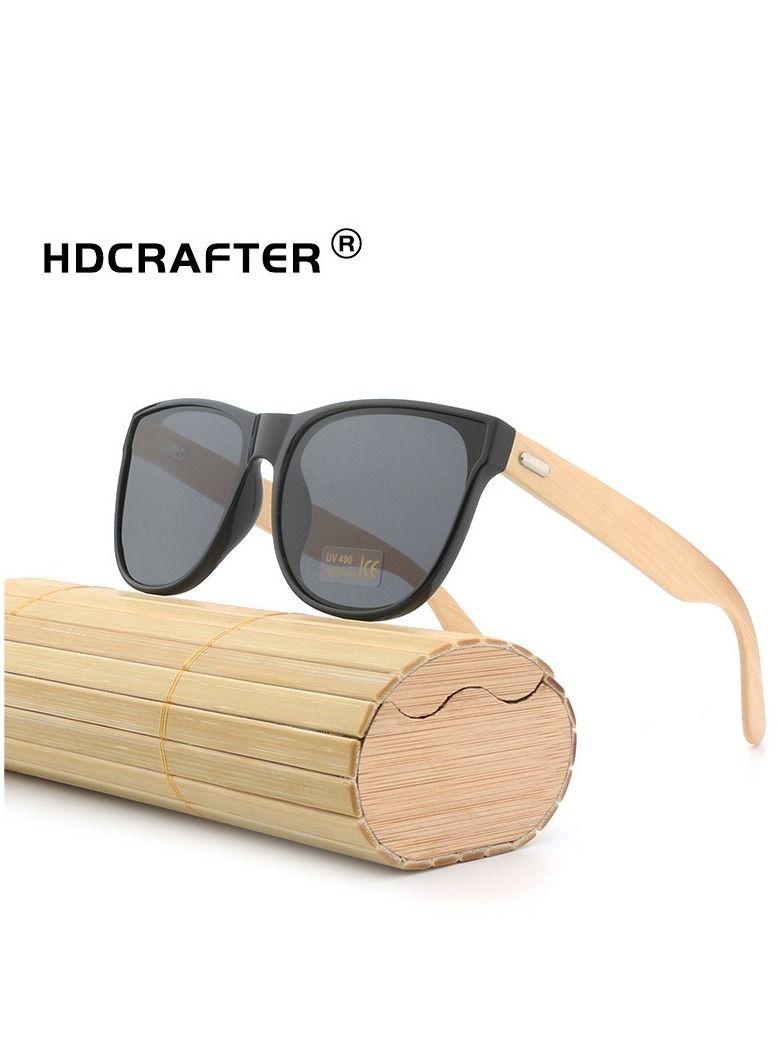 HDCRAFTER UV400 Bamboo and Wood UV Protection Sunglasses - Image 1