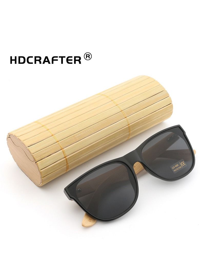 HDCRAFTER UV400 Bamboo and Wood UV Protection Sunglasses - Image 3