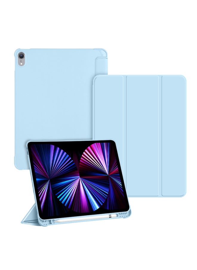Generic - For Ipad10 Generation 10.9 Protective Case All-inclusive Anti-drop Case IPad10.2 Protective Case Pro11 Silicone Soft Case-Color:Solid Color Pen Slot White Ice Blue-Applicable Model:ipad 10 Generatio - Image 1